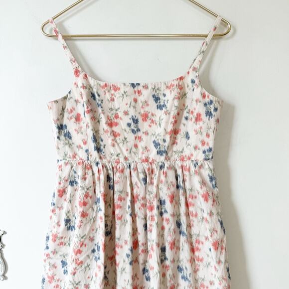 Rebecca Taylor Emma Off White Coral and Blue Floral Midi Dress Sundress 2 - Picture 8 of 12